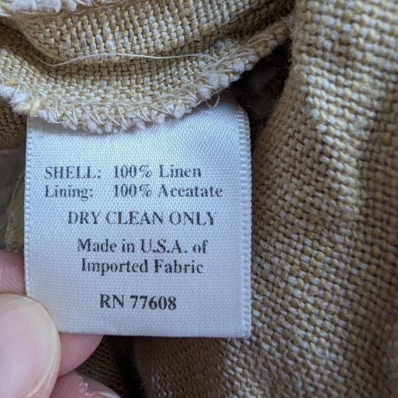 J. Peterman vintage linen midi safari wrap tan skirt sz 9 - Picture 7 of 8